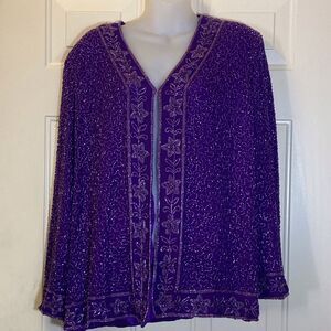 KRISHNA SEQUIN VINTAGE WOMENS TOP SIZE XL
